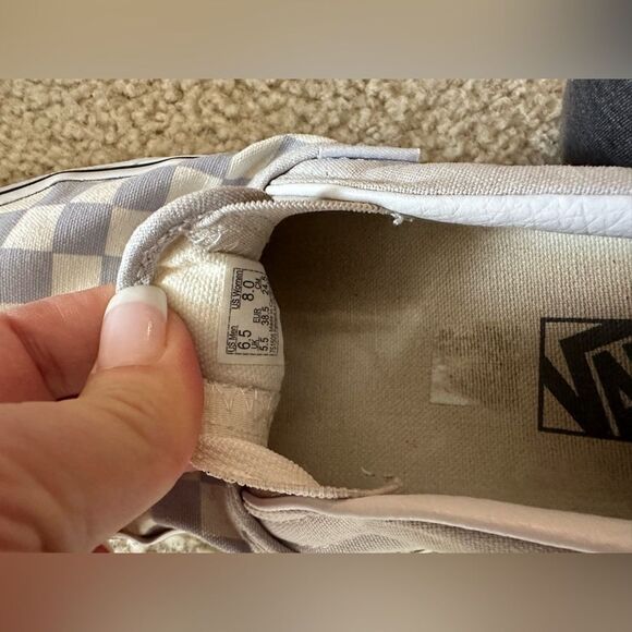 Gray and white checkered vans sz 6.5 youth - Picture 7 of 7